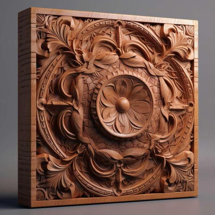 Patterns and decorations (Square 1, PATTERN_393) 3D models for cnc
